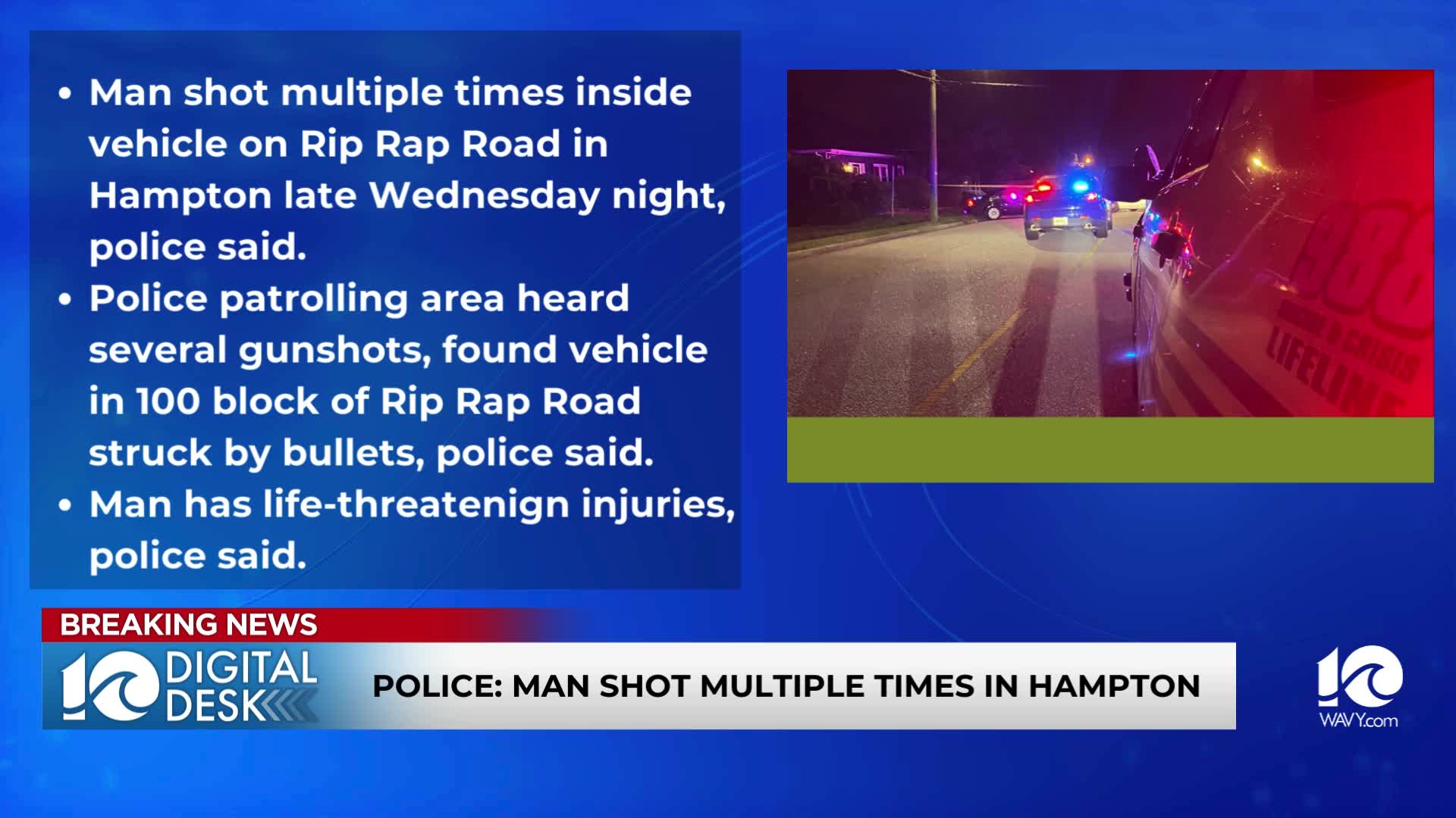 Police: Man shot multiple times in Hampton – WAVY.com