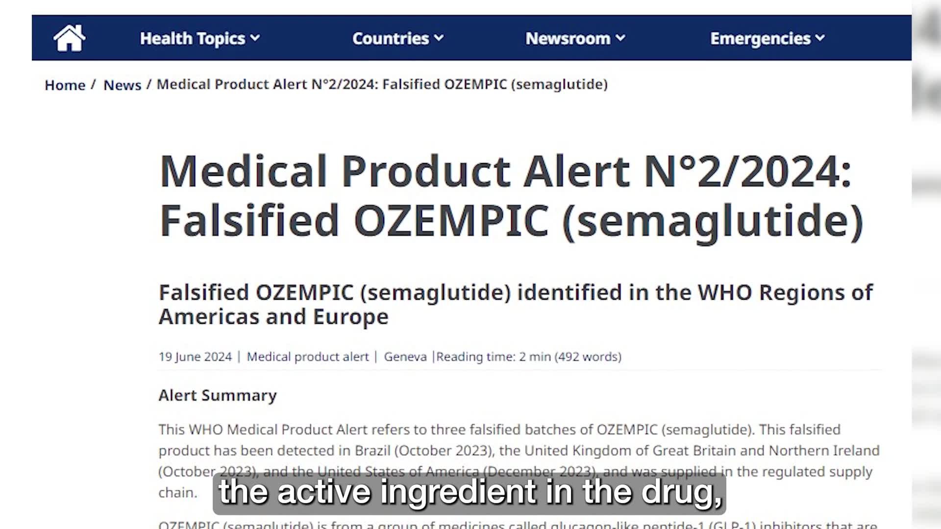 falsified semaglutide WHO Issues Warning for Fake Ozempic: Global health authorities issue